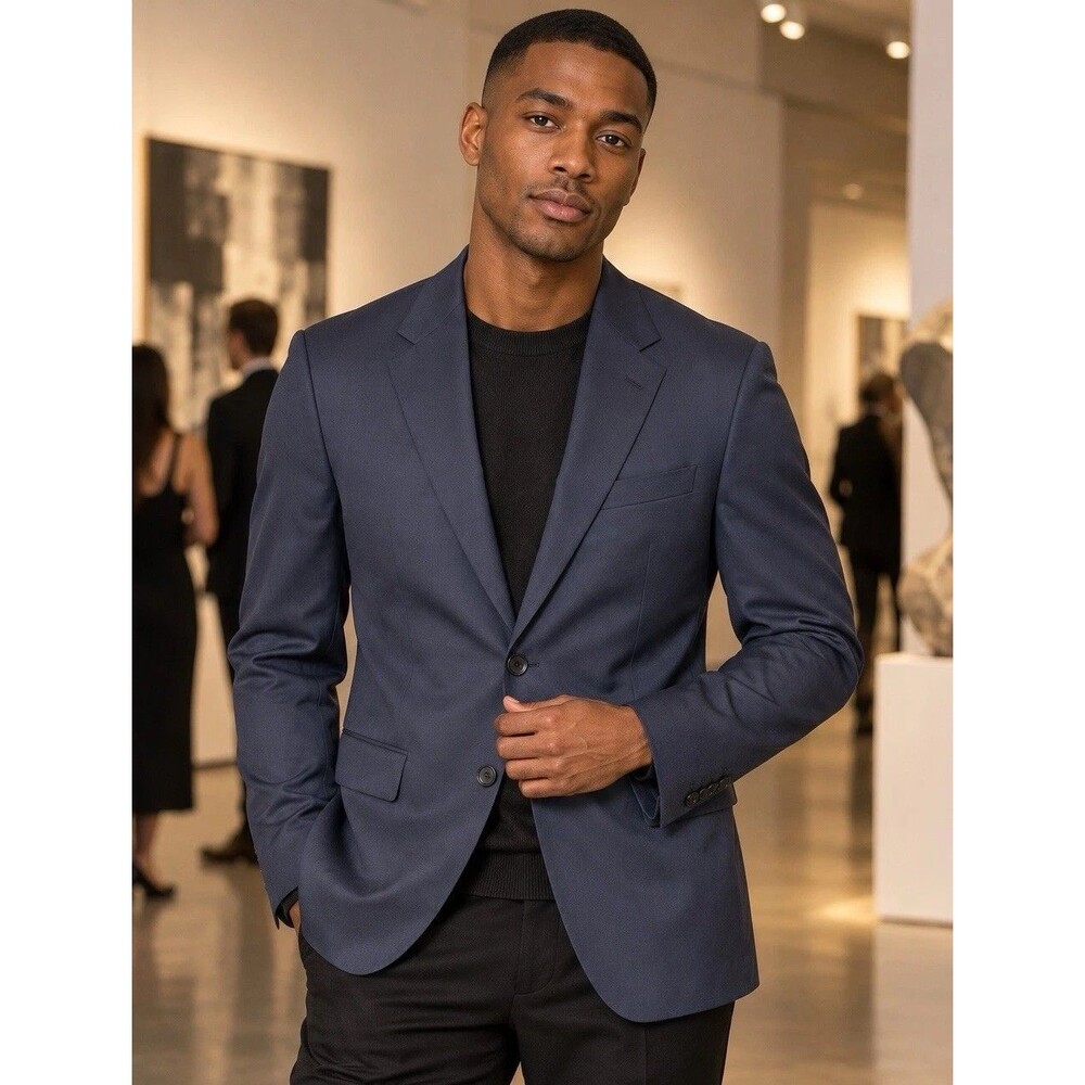 J Crew Suit Jacket Mens 36R Navy Loro Piana Italian Wool Crosby Classic BM161